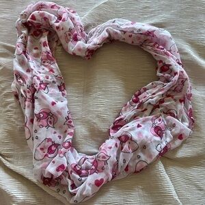 Pink Birds/hearts infinity scarf‎